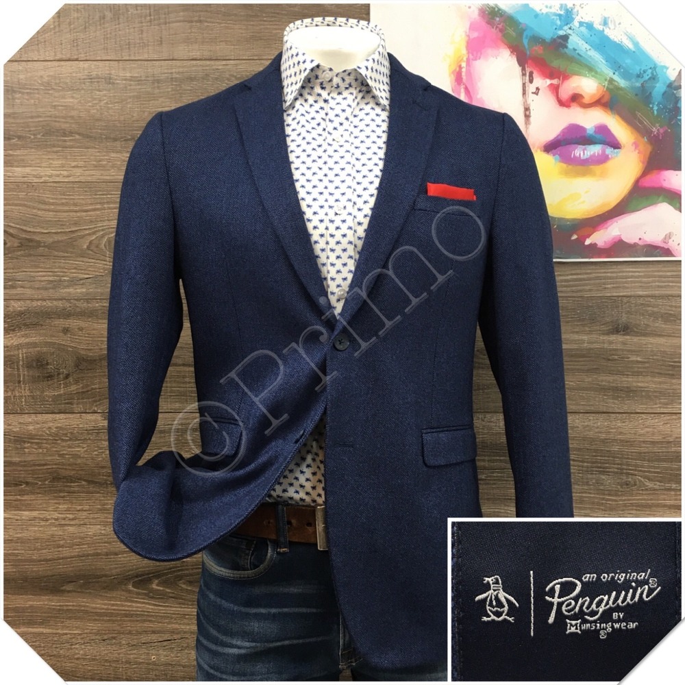 PENGUIN Mens Wool Cotton Blazer Sport Coat Casual Jacket Size 42L Classic Suit